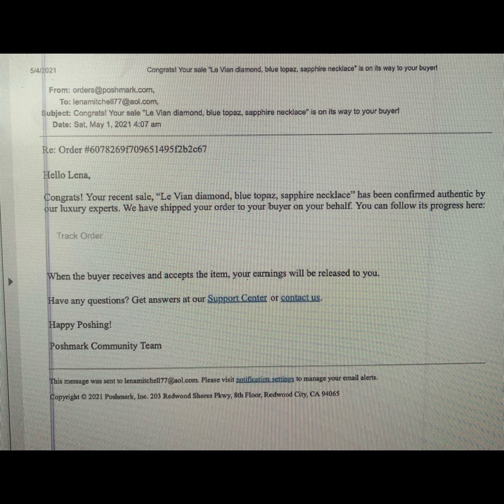 Le Vian diamond, blue topaz, sapphire neck - Picture 2 of 9